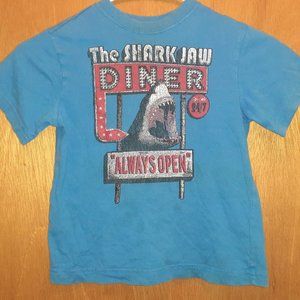 Boys Shark Jaw Diner Always Open Size XS (4) Short Sleeve Tee Shirt